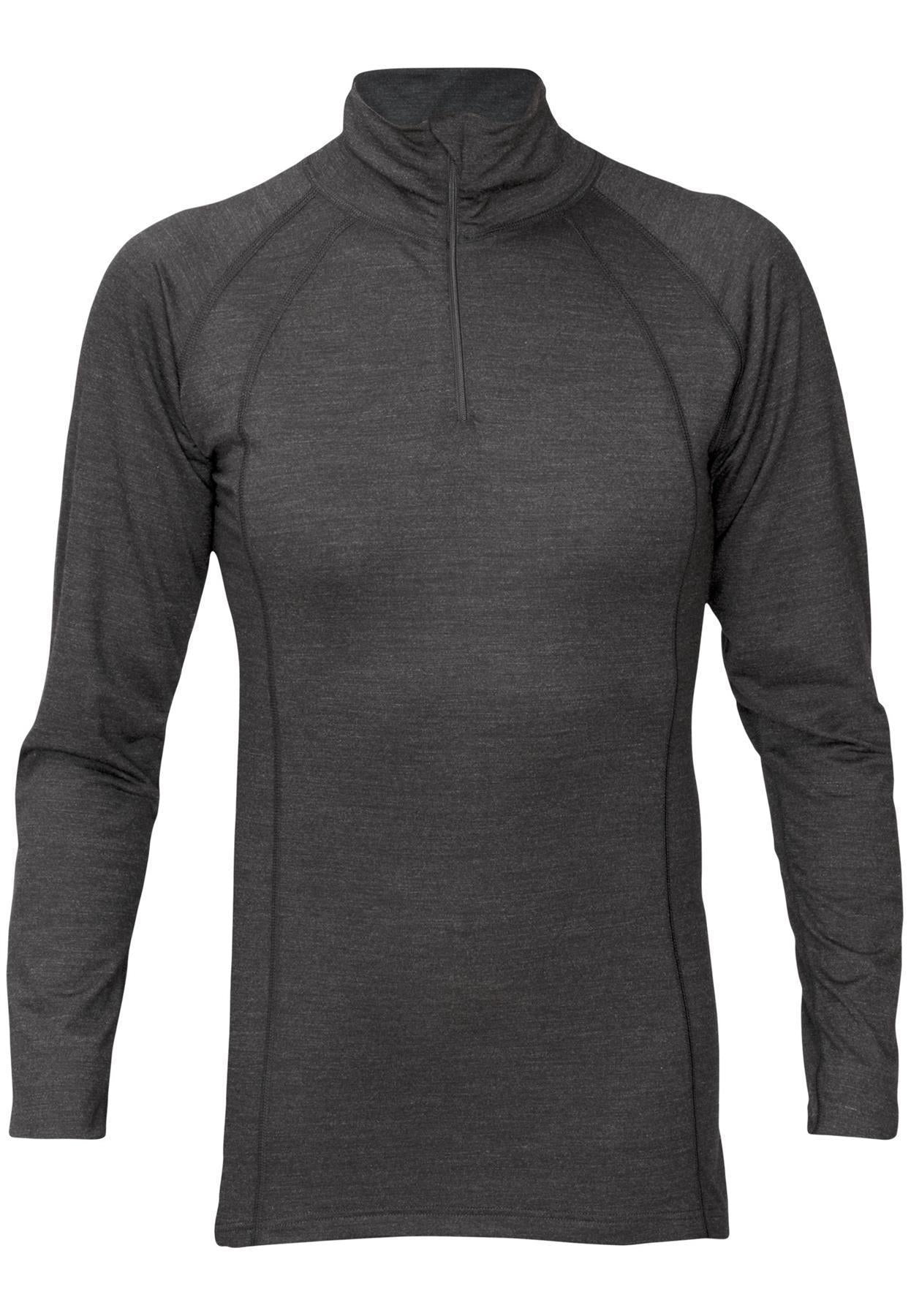 Finya Merino Longlseeve 1/2 Zip Damen - anthrazit meliert