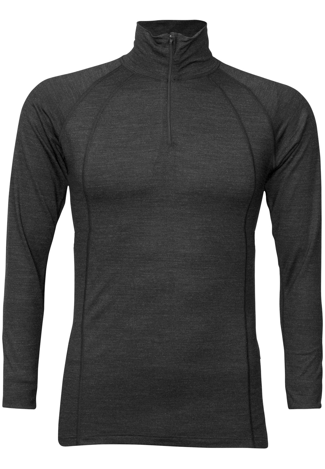 Fin Merino Longlseeve 1/2 Zip Herren - anthrazit meliert